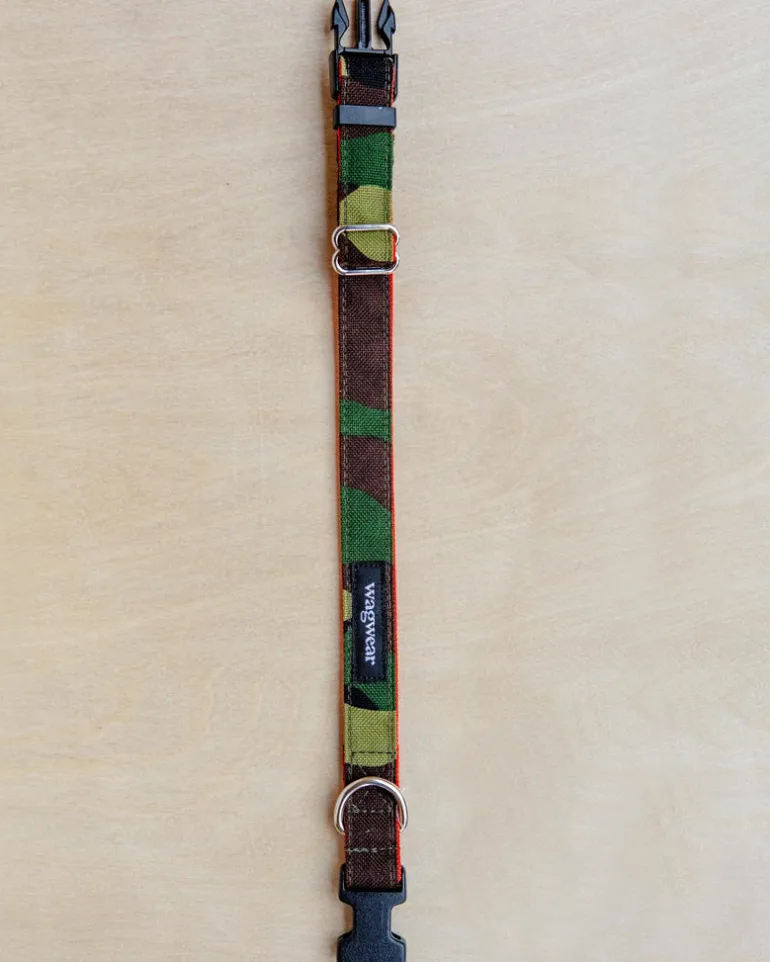 Cordura Dog Collar in Camo & Neon Orange (Made in the USA)
