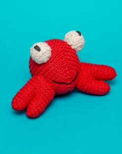 Cotton Crochet Crab Squeaky Plush Dog Toy
