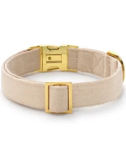 Cotton Dog Collar in Flax (Made in the USA)
