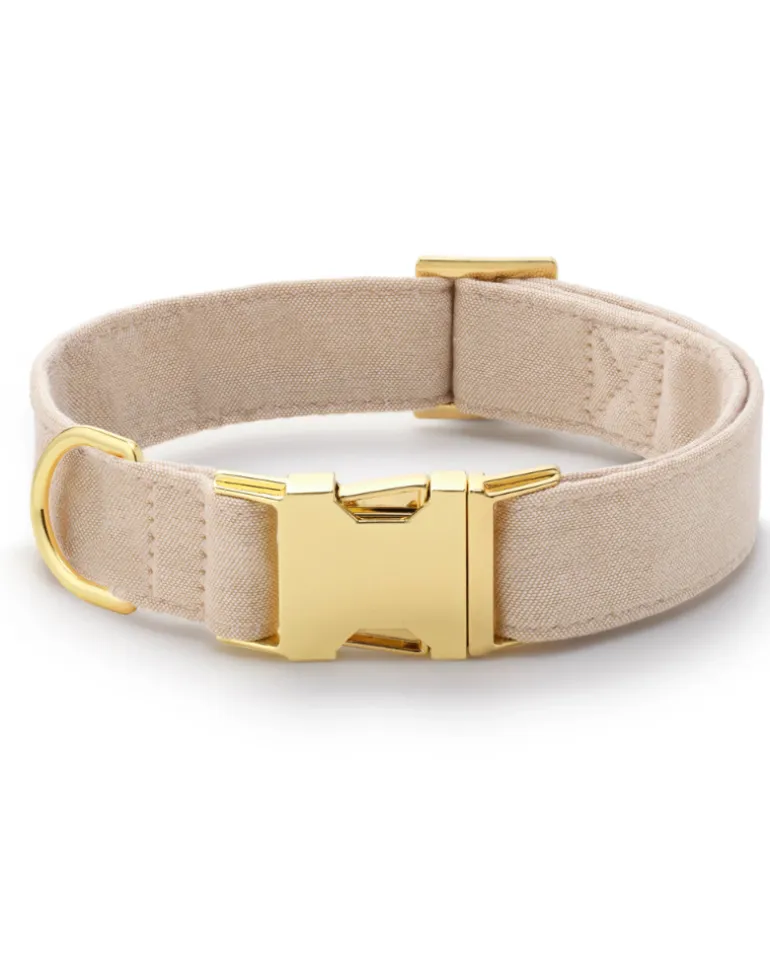 Cotton Dog Collar in Flax (Made in the USA)