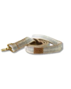Cream & Navy Seed Sack Dog Lead (Made in the USA)