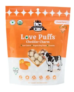 Crispy Orchard Love Puffs Cheddar Charm Organic Dog Treats