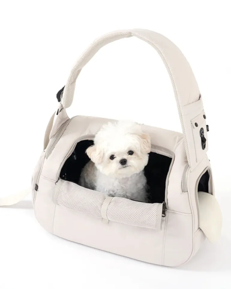Crossbody SMART Sling Dog Carrier in Black or Beige