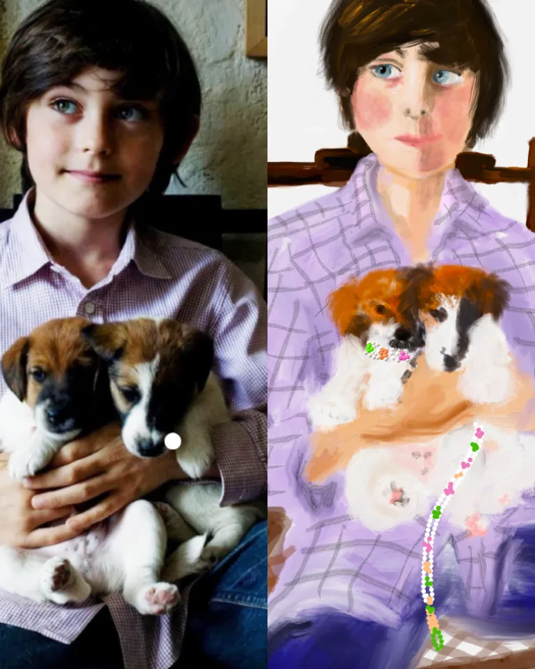Custom Digial Pet Portrait | Multi-Subject (Framed or Unframed)