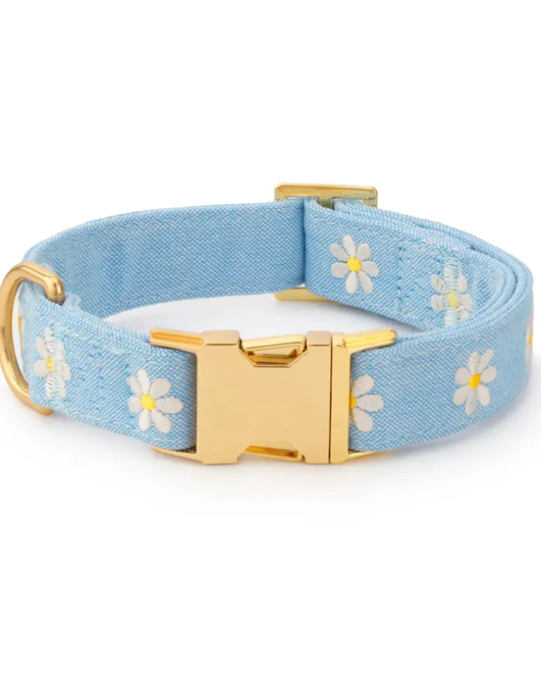 Daisy Embroidered Dog Collar