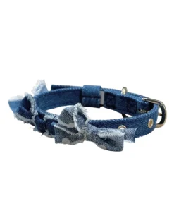 Denim Bow Collar for Dogs (Made in the USA)