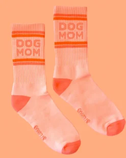 Dog Mom Striped Ribbed Crew Socks
