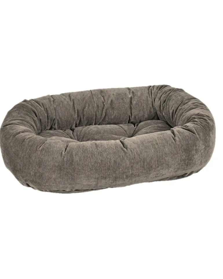 Donut Dog Bed in Bark Washed Microvelvet (Direct-Ship)