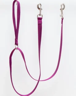 Double Clip Training Leash in Burgundy (Made in the USA)
