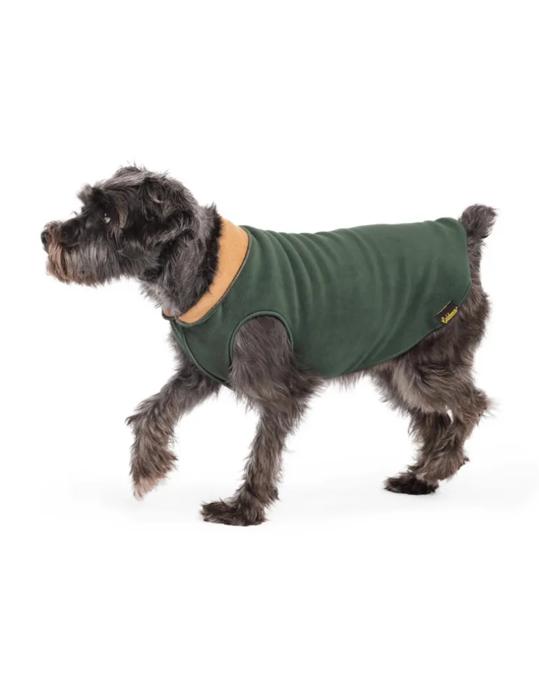 Double Fleece Dog Pullover in Hunter Green & Chipmunk (Made in the USA)