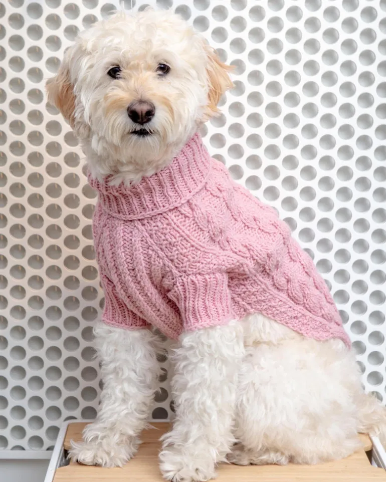 Downtown Roll Neck Dog Sweater in Rose (FINAL SALE)