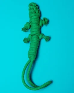 Eco-Friendly Green Lizard Dog Rope Toy