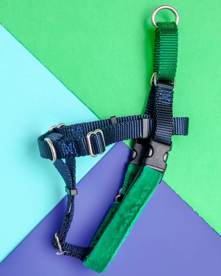 Freedom No-Pull Harness in Navy & Hunter Green (Made in the USA)