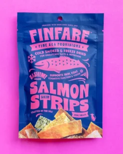 Freeze-Dried Salmon Skin Strips for Dogs