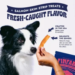 Freeze-Dried Salmon Skin Strips for Dogs