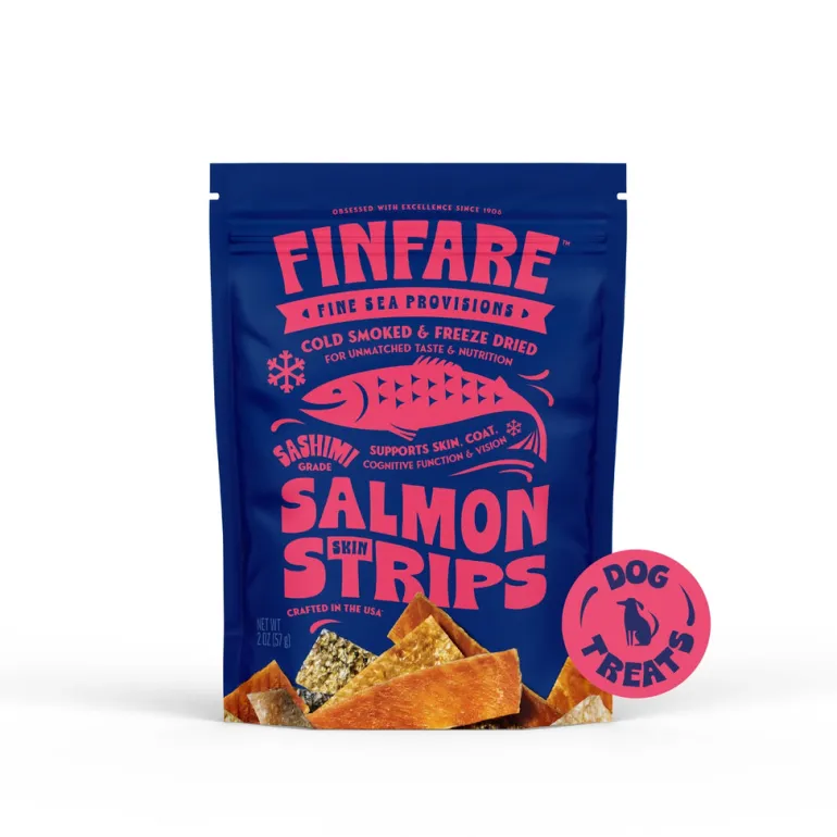 Freeze-Dried Salmon Skin Strips for Dogs