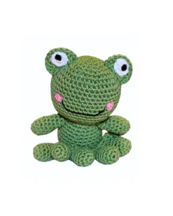 Fritz The Frog Organic Cotton Knit Dog Toy