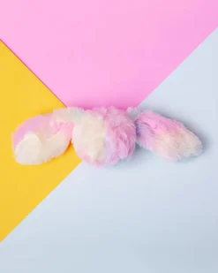 Fuzzy Wuzzie Squeaky Bunny Dog Toy in Rainbow (Small)