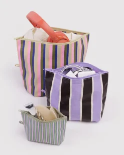 Go Pouch Set in Candy Shop Stripes