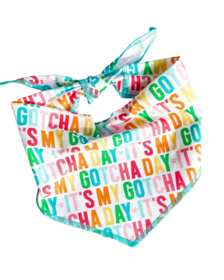 Gotcha Day Rainbow Barkday Bandana