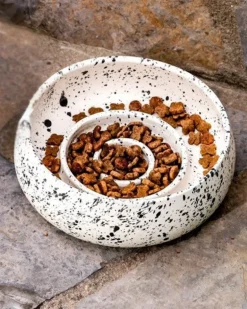 Handmade Ceramic Slow Feeder Pet Bowl