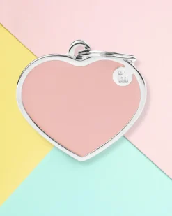 Handmade Heart Tag in Blush Pink Custom Pet ID Tag