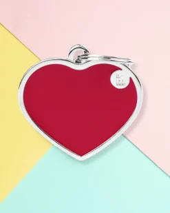 Handmade Heart Tag in Really Red Custom Pet ID Tag