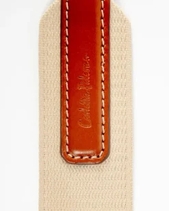 Hands-Free Textile Dog Leash in Tobacco Tan (Made in Italy)