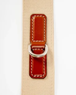 Hands-Free Textile Dog Leash in Tobacco Tan (Made in Italy)