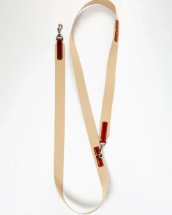 Hands-Free Textile Dog Leash in Tobacco Tan (Made in Italy)