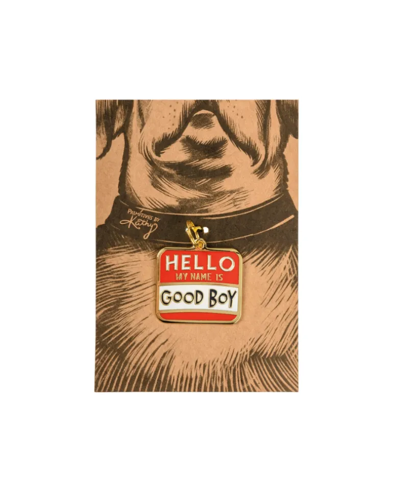HELLO My Name is Good Boy Collar Charm