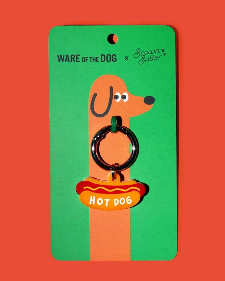 Hot Dog Collar Charm
