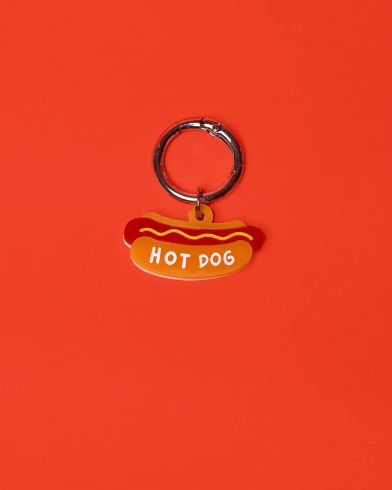 Hot Dog Collar Charm