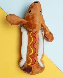 Hot Dog! Squeaky Plush Dog Toy (10")