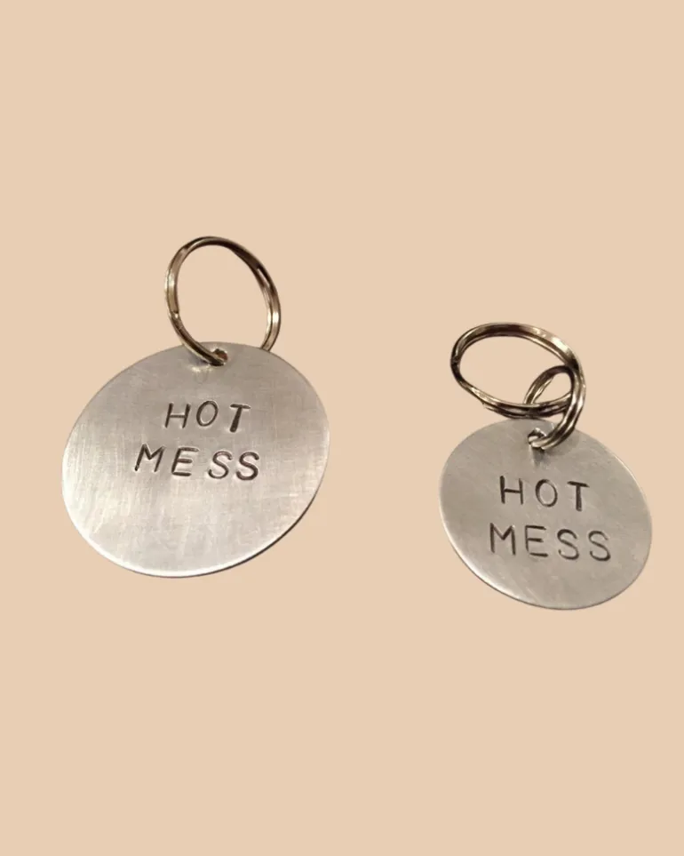 Hot Mess Round ID Tag (Custom/Drop-Ship) (Made in the USA)