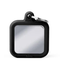 Hushtag Chrome Plated Brass Square Custom Pet ID Tag