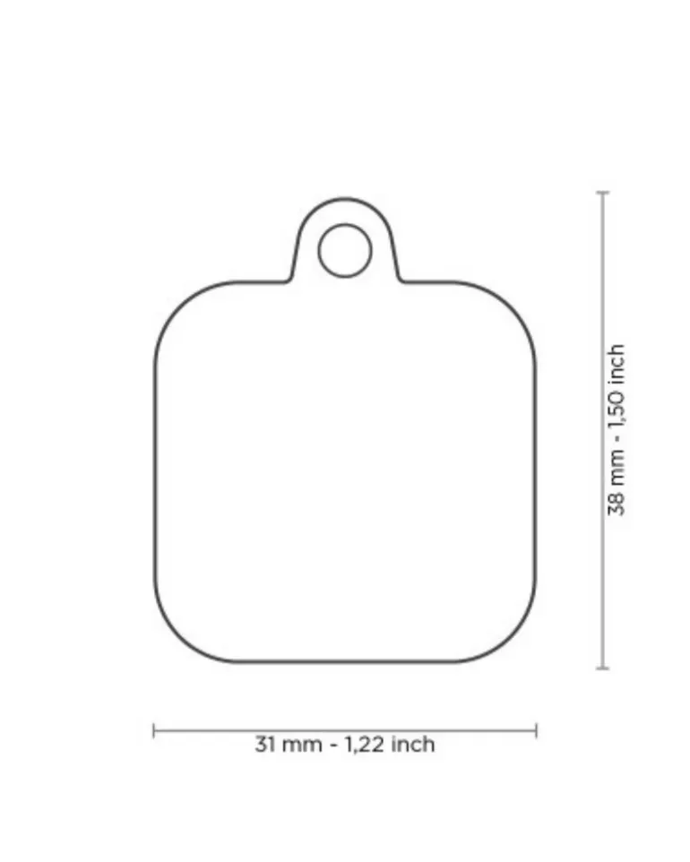 Hushtag Chrome Plated Brass Square Custom Pet ID Tag