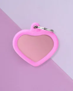 Hushtag Pink Aluminum Heart Custom Pet ID Tag