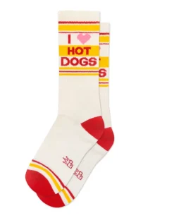 I Heart Hot Dogs Gym Crew Socks (for Humans)