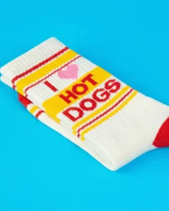 I Heart Hot Dogs Gym Crew Socks (for Humans)