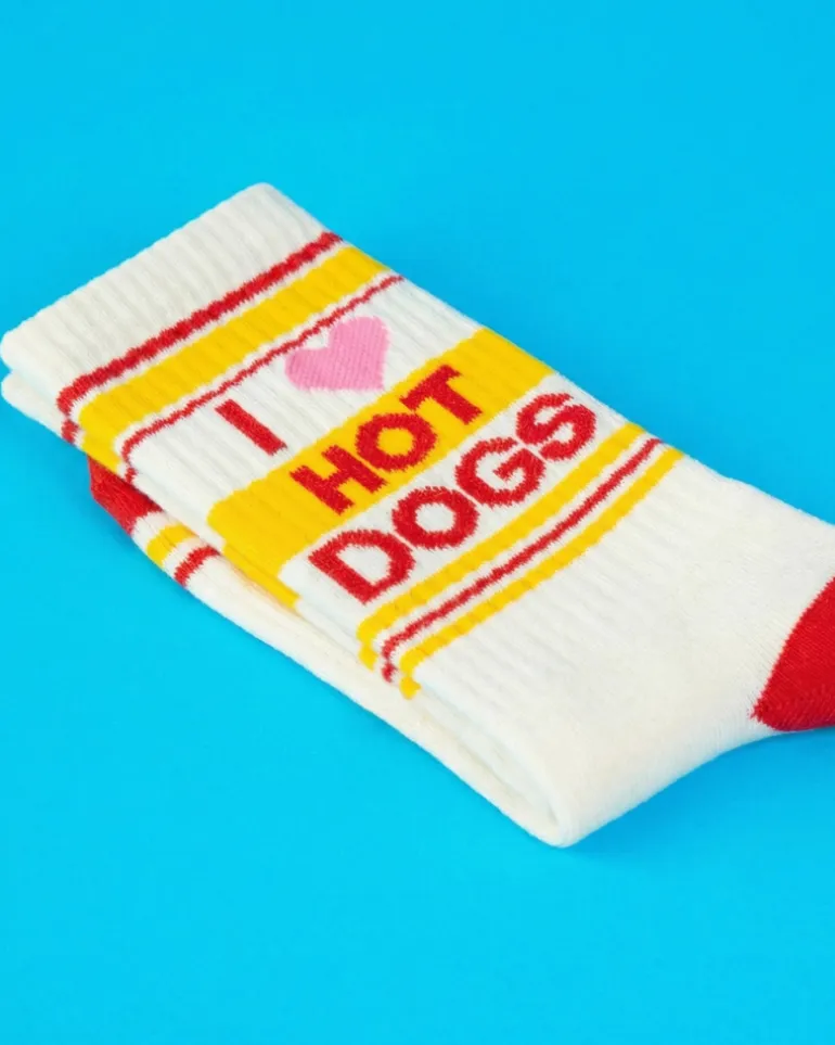 I Heart Hot Dogs Gym Crew Socks (for Humans)
