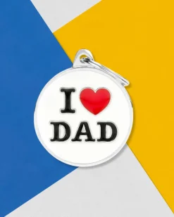 I Love Dad Custom Circle Pet ID Tag