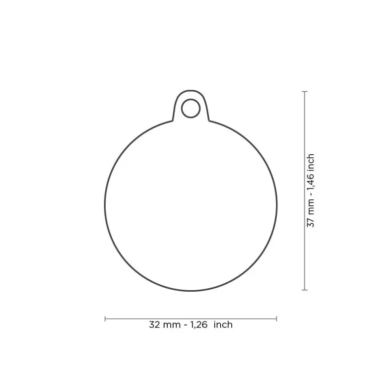 I Love Mom Custom Circle Pet ID Tag