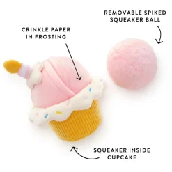 2-in-1 Cupcake Interactive Bounce Dog Toy