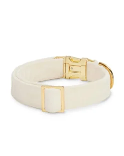 Ivory Velvet Dog Collar (Made in the USA)