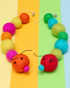 Kat the Caterpillar Wool Cat Toy