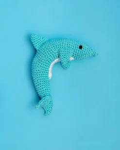 Knit Dolphin Squeaky Dog Toy