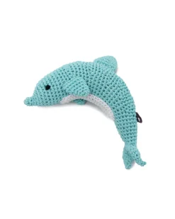 Knit Dolphin Squeaky Dog Toy