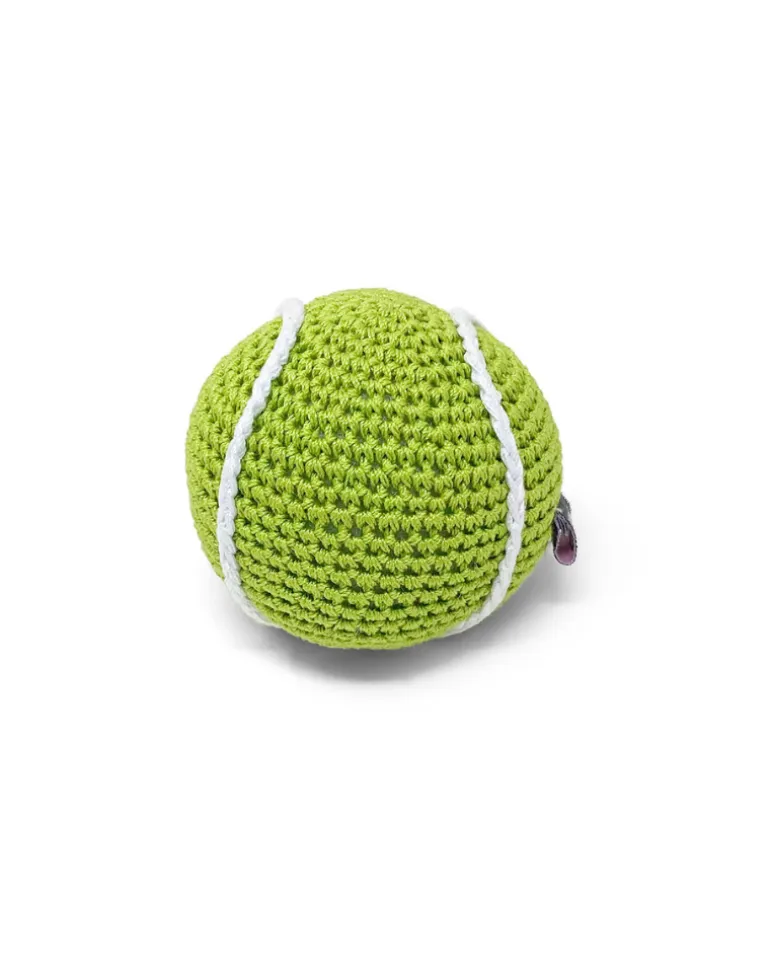 Knit Tennis Ball Squeaky Dog Toy