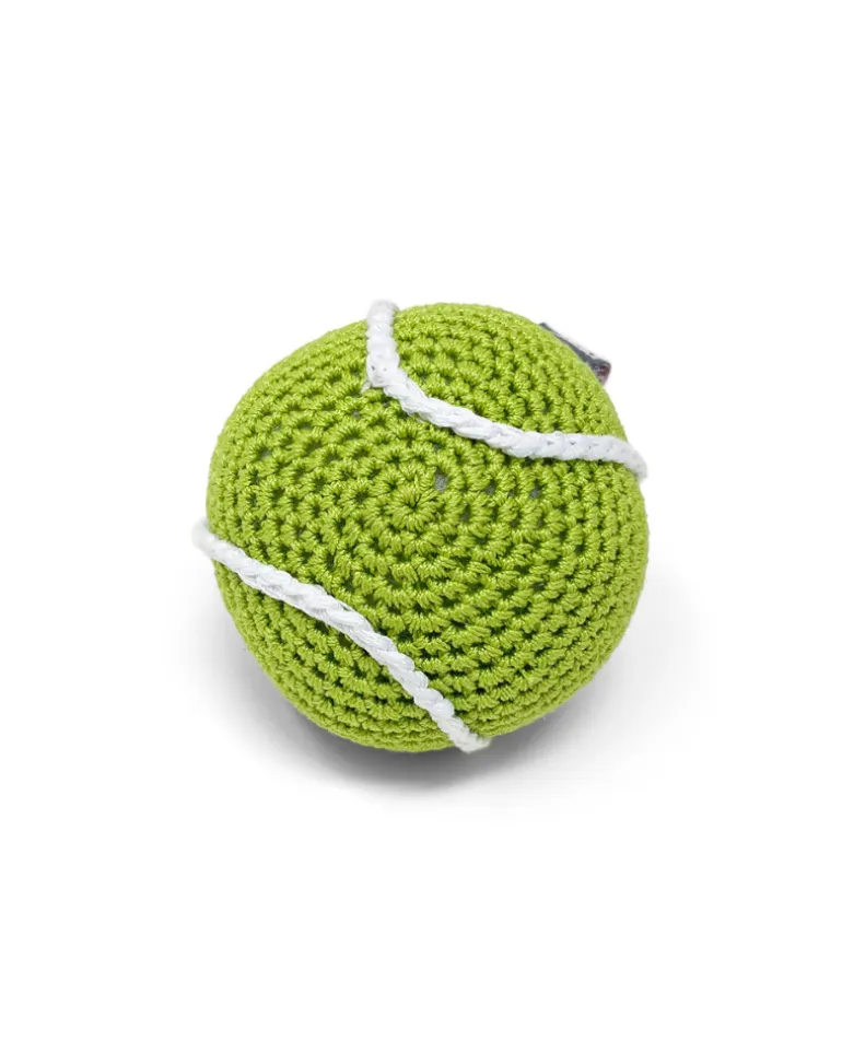 Knit Tennis Ball Squeaky Dog Toy